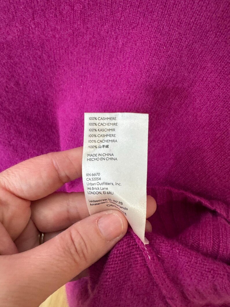 Free People cropped sweater van 100% kasjmier met opstaande kraag magenta Maat S afbeelding 4