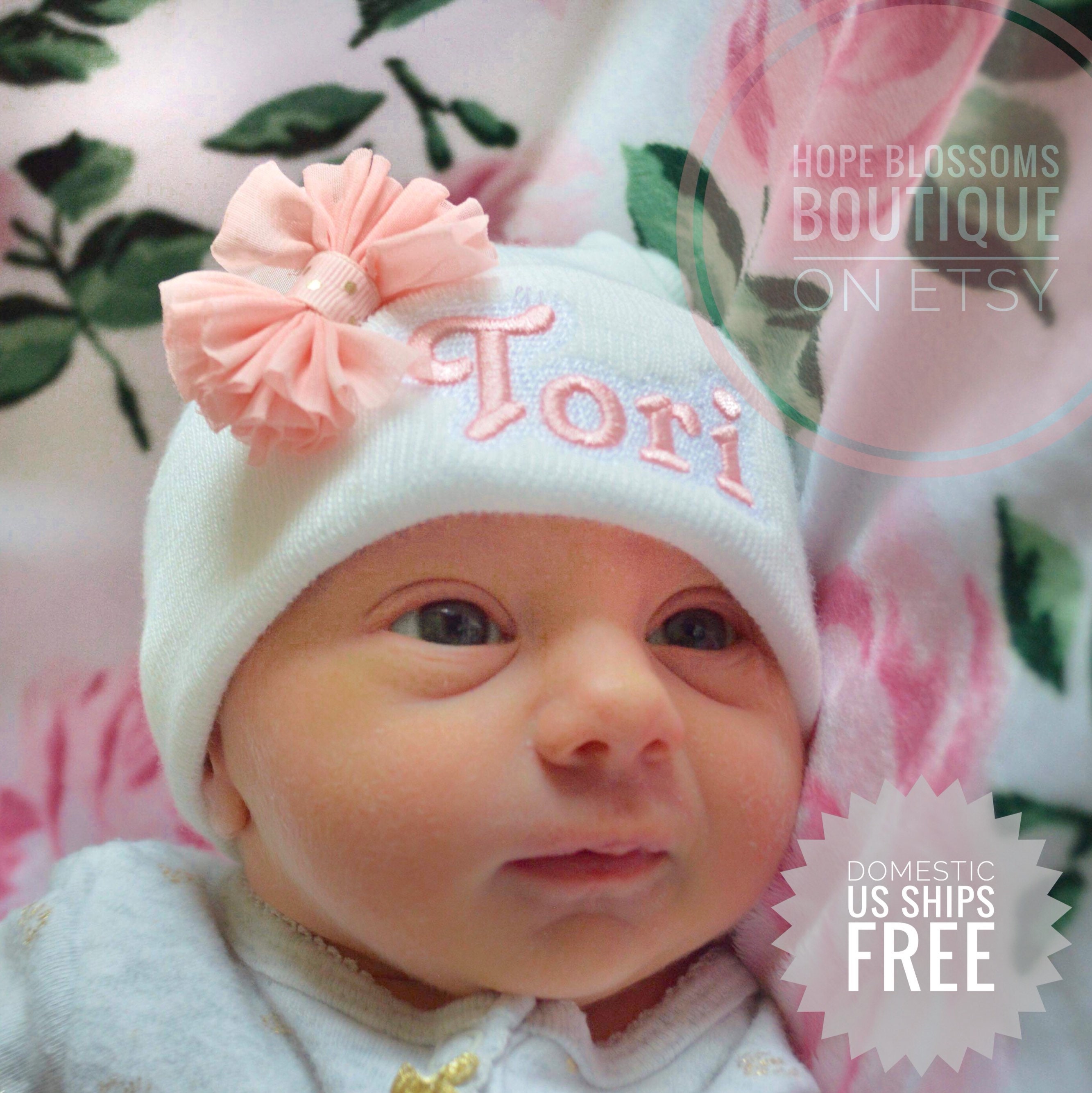 embroidered baby hats