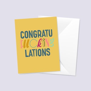 CongratuFuckingLations Typography A2 Greeting Card