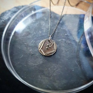Microbiology Petri Dish Oxidised Sterling Silver Charm Necklace - Hallmarked