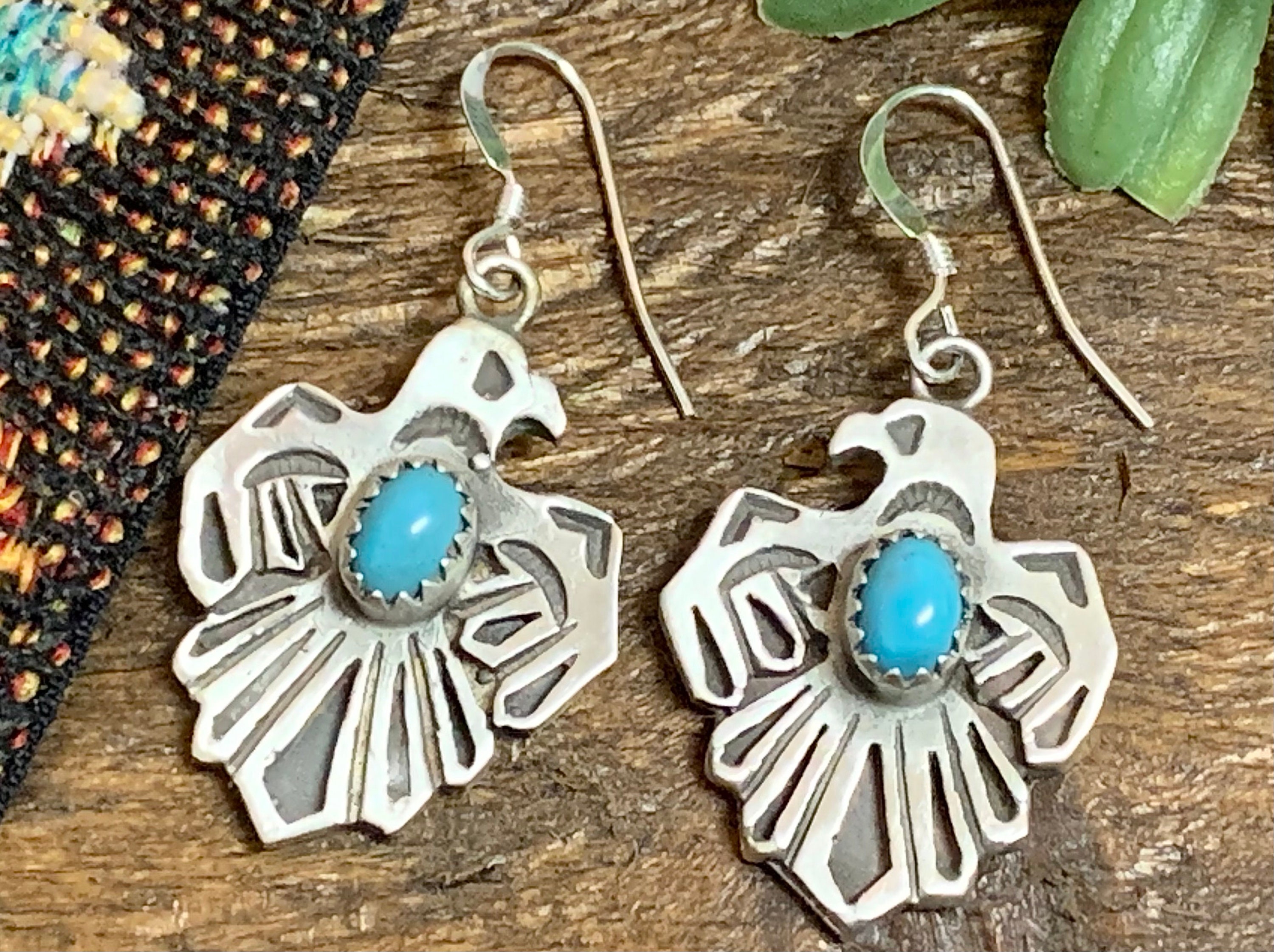 Native American Silver Earrings -thunderbirds