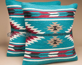 Pair Southwest Wool Pillow Covers -Sequoia