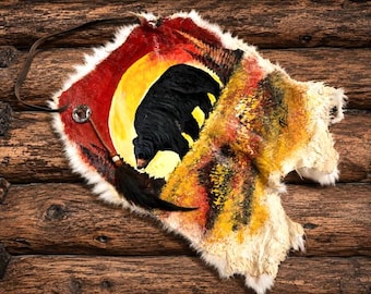 Southwestern Painted Rabbit Hide -Moonlit Bear