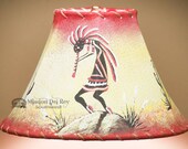 12 quot Southwestern Painted Leather Lamp Shade -Kokopelli