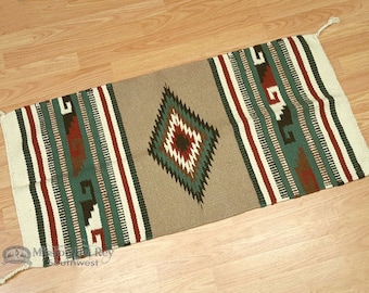 20"x40" Southwestern Wool Tapestry Rug