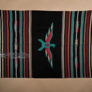Southwest Thunderbird Blanket 5&#39;x7&#39; -Black