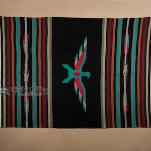 Southwest Thunderbird Blanket 5'x7' -Black