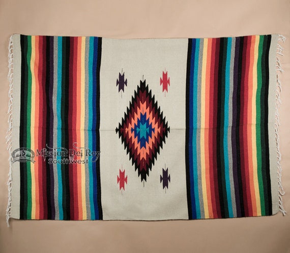 MEXICAN CLASSIC BLANKET ブランケット Vintage Colourful Mexican Blanket/ Floor Cover/ Wall Hanging