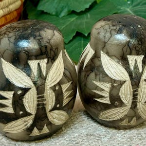 Navajo Horse Hair Pottery Salt & Pepper Shakers