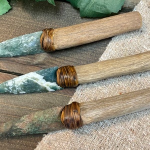 Navajo Indian Stone Antler Knife - Green
