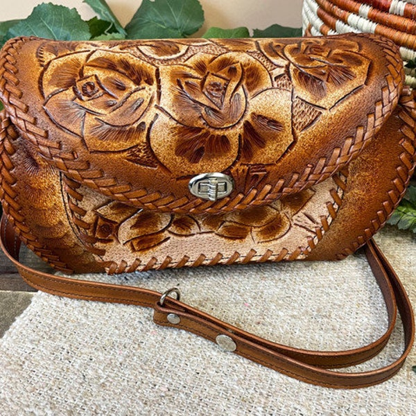 Western Hand Tooled Leather Purse