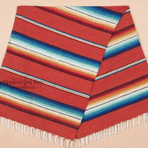 56&quot;x74&quot; Rio Bravo Serape Style Mexican Blanket - Rust