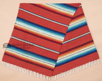 56"x74" Rio Bravo Serape Style Mexican Blanket - Rust