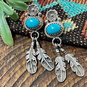 Navajo Silver & Turquoise Earrings