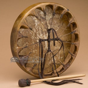 12&quot; Genuine Buffalo Hide Indian Drum -Cherokee