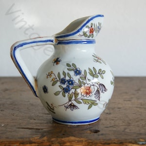 antique 19th Century French Faience  Desvres creamer - Charles Fourmaintraux Courquin 1863-1900