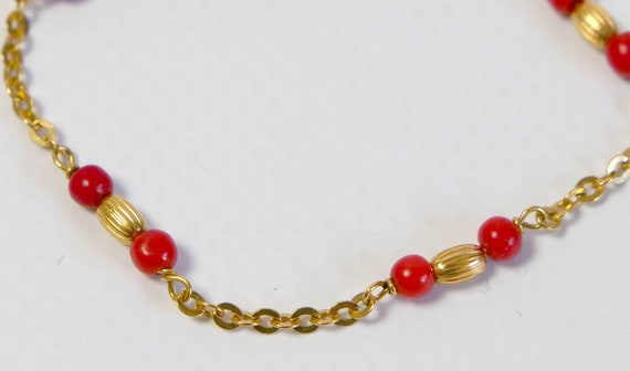 Antique 15 kt gold child's bracelet with gold and… - image 2