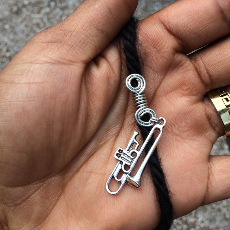 Silver Trombone Spiral Dread Lock Coil Bead