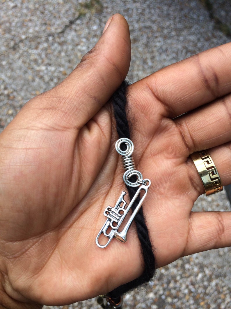 Silver Trombone Spiral Dread Lock Coil Bead