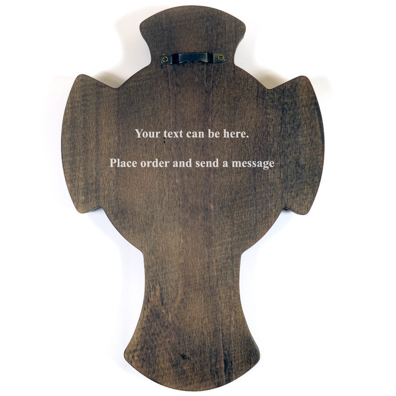 Drewniana rzeźba Ikony Strażnika Krzyża Archanioła Michała. Chrześcijański pomysł na prezent dla mężczyzn. zdjęcie 2
