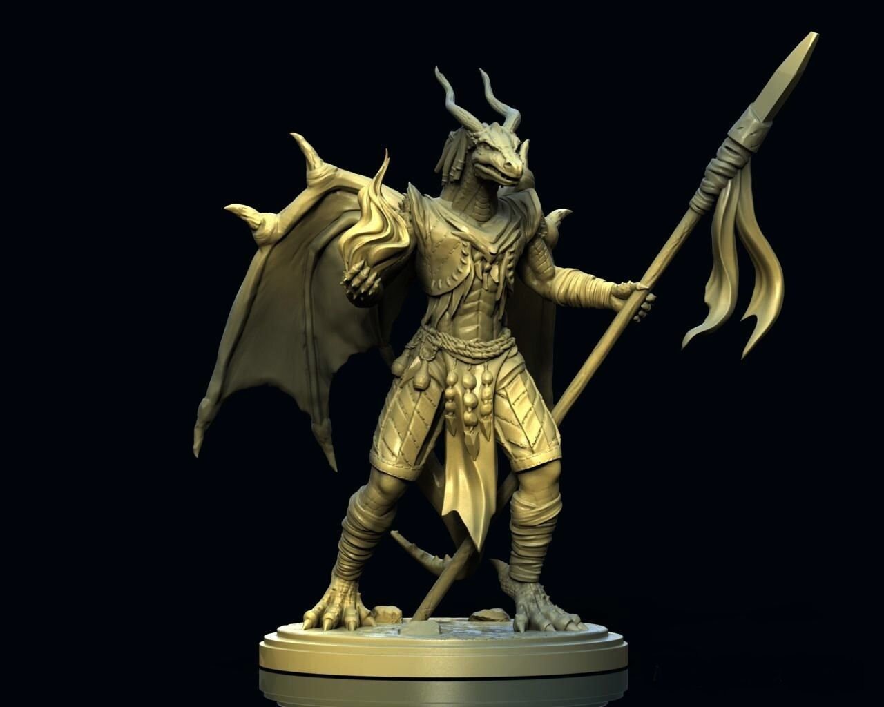 35 mm Dragonborn Sorcerer Miniature for Dungeons and | Etsy