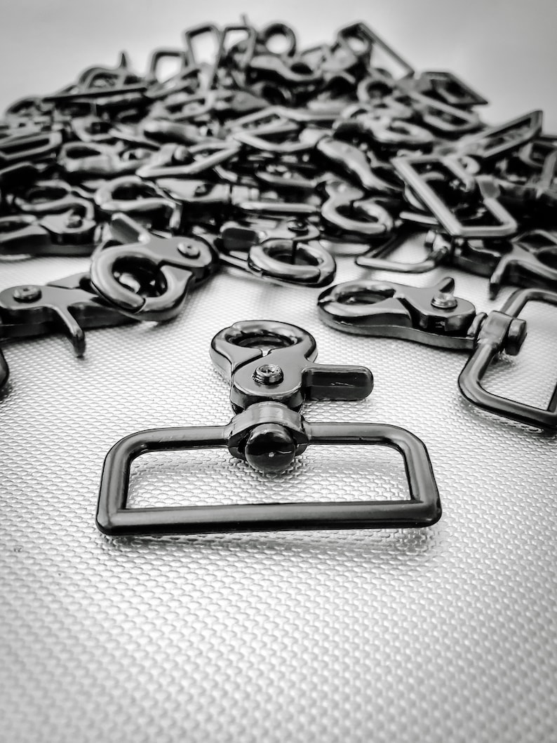 Bulk Lot 1.5 Trigger Scissor Swivel Black Color Metal Snaps With Square