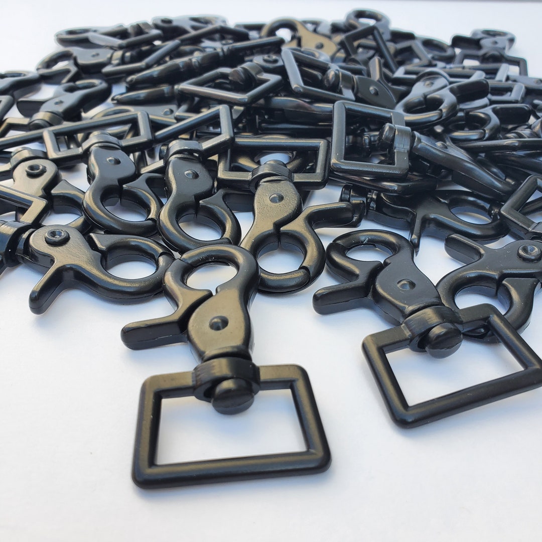 Bulk Lot 1 Trigger Scissor Swivel Black Color Metal Snaps With Square
