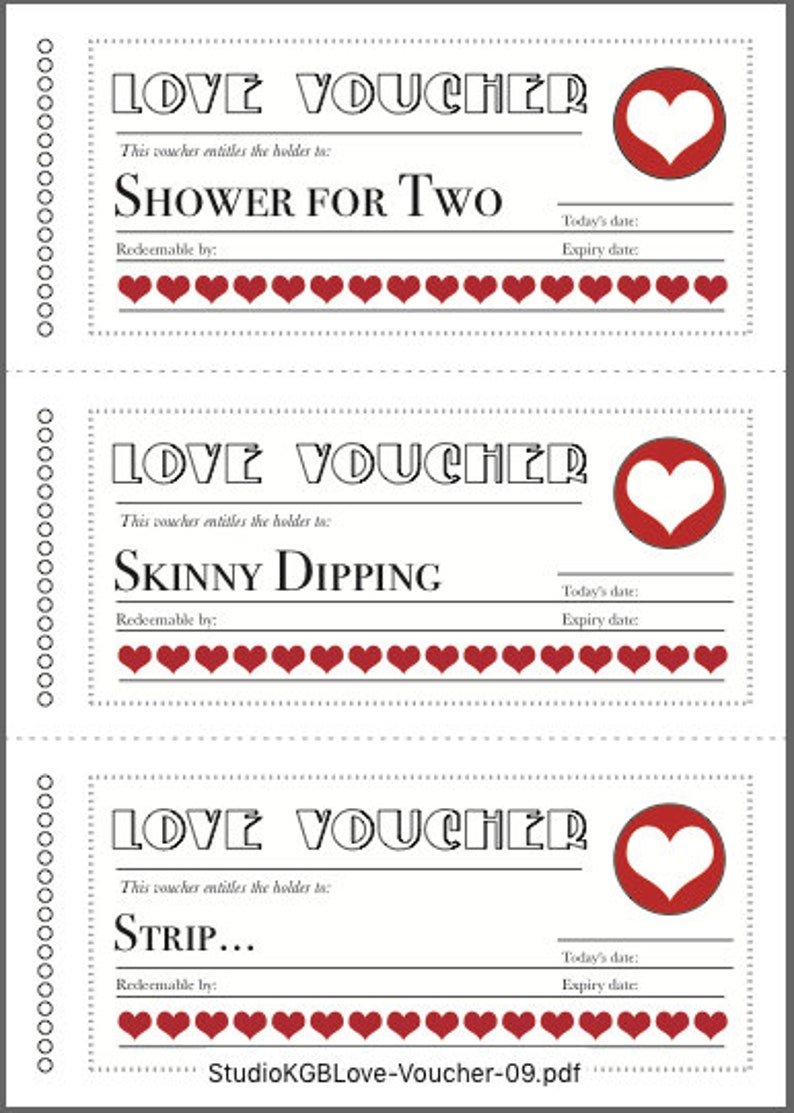 Love Voucher Coupons Download Printable PDF - Etsy Denmark