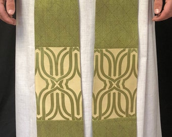 Green Pastor Stole, Green Diamond Stole Ordinary times Clergy stoles, pastors stole, clergy stole, priest stole, green stole, G003