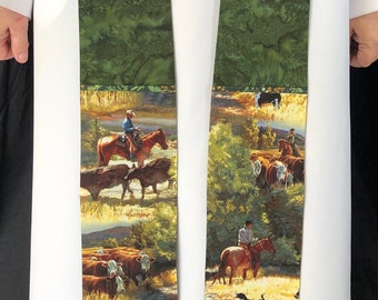 Estola de clérigo vaquero, vestimenta de iglesia rural verde