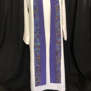 Lenten Fire Purple Clergy Stole, Lenten clergy stole, advent priest stole, purple stole, blue stole, pastor stole, lenten stole, P011