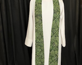 Forest fern green clergy stole.
