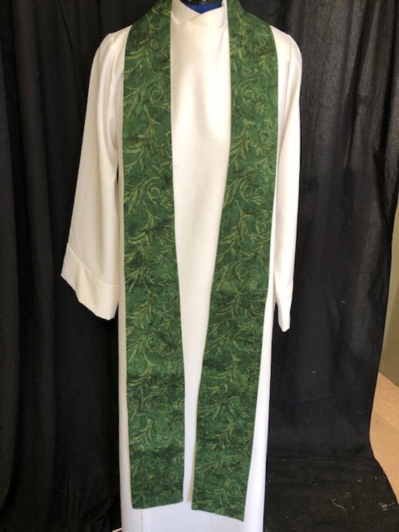 shades of nature green clergy stole