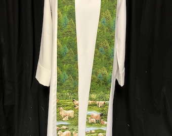 Où les moutons peuvent paître en toute sécurité étole liturgique