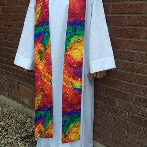 Rainbow Clergy Stole, Priest Stole, Clergy Stole, All Season Stole, Rainbow Stole, RB001 image 2