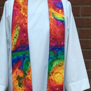 Rainbow Clergy Stole, Priest Stole, Clergy Stole, All Season Stole, Rainbow Stole, RB001 image 1