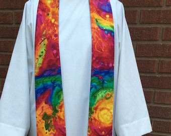 Rainbow Clergy Stole, Priest Stole, Clergy Stole, All Season Stole, Rainbow Stole, RB001