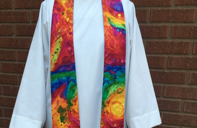 Rainbow Clergy Stole, Priest Stole, Clergy Stole, All Season Stole, Rainbow Stole, RB001 image 1