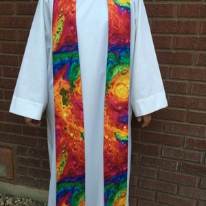 Rainbow Clergy Stole, Priest Stole, Clergy Stole, All Season Stole, Rainbow Stole, RB001 image 3