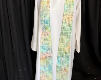 Étole moderne arc-en-ciel de Pâques pour le clergé