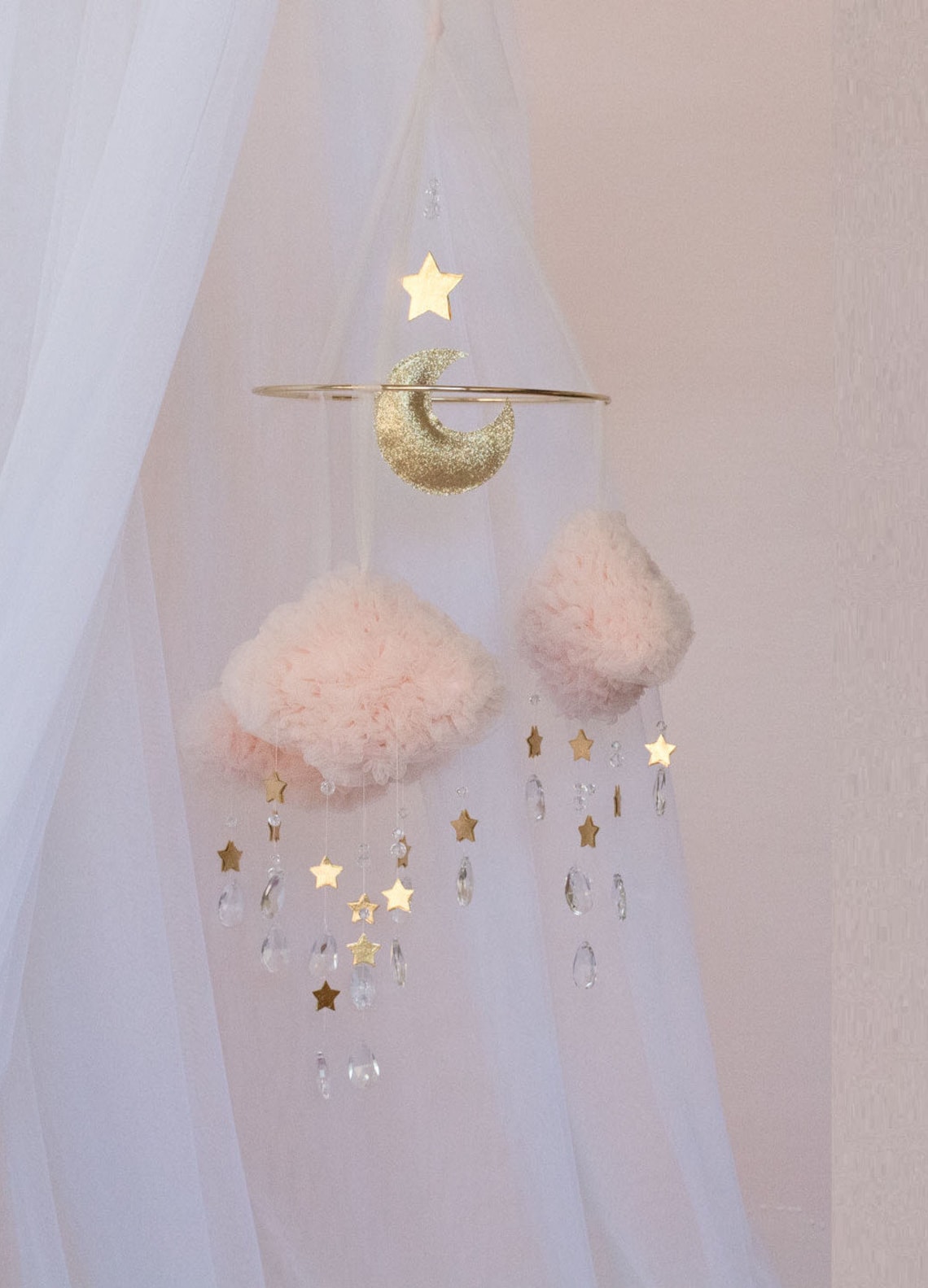 Baby mobile girl nursery room decor crystal mobile for baby Etsy