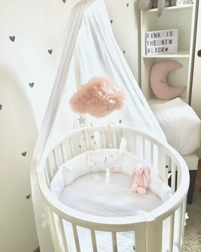 Baby Mobile With Little Clouds and a Moon Cloud Bebe Mobile Etsy