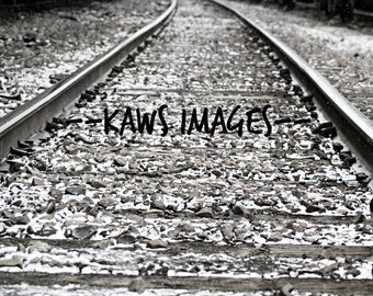 Snowy Train Tracks, Train Photography, Railroad Photography, Train Art, Railroad Art, Wall Art