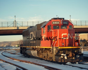 Canada National Railway Engine, Train Photography