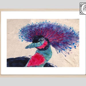 Crazy Crane Slow Stitch Kit: Fabric Collage, Beginner Embroidery