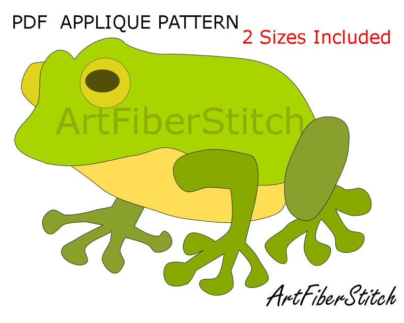Frog PDF Applique Template Pattern Kids Sewing Instant - Etsy