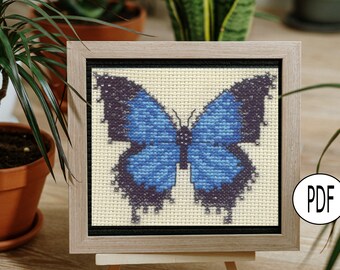 Ulysses Butterfly Cross Stitch Pattern: Insect Embroidery (PDF Pattern)