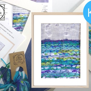 Summer Seas Fabric Art Kit, Beginners Embroidery, easy sewing project, Kids craft, Childrens sewing, Creative Mindful Stitch Therapy