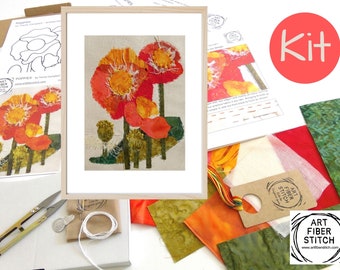 Lotus Slow Stitching Kit, Beginners Embroidery, Easy Sewing Project, Fabric  Collage, Mindful Craft, Stitch Therapy 