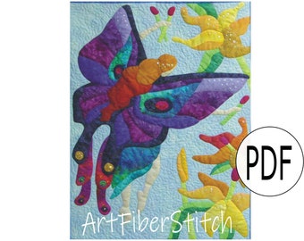 Fairy Quilt Pattern: Applique Garden Wall Hanging (PDF Pattern)